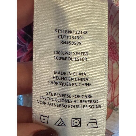 Kut From The Kloth‎ Shirt Women XS Pink Floral Sheer Jasmine Chiffon Button Down - Picture 13 of 14